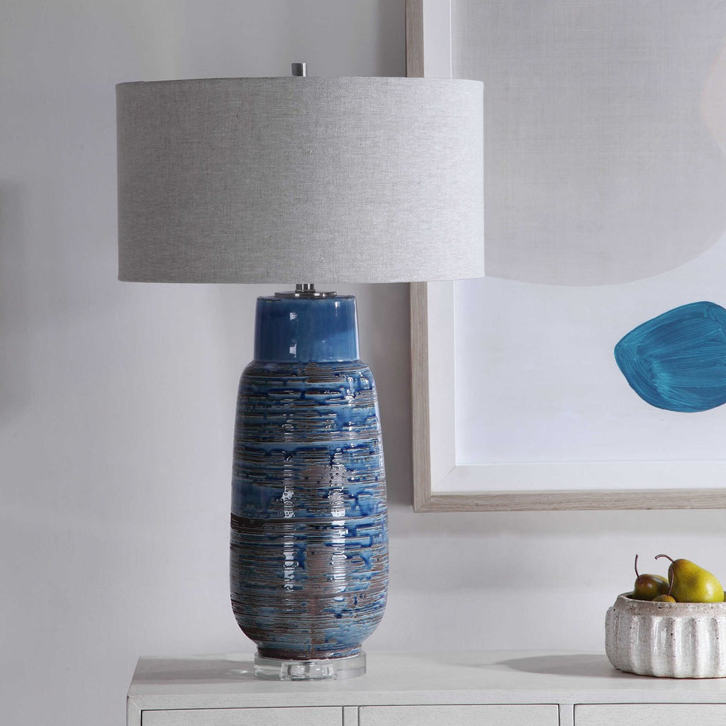 Magellan Blue Table Lamp - Bombay Mercantile