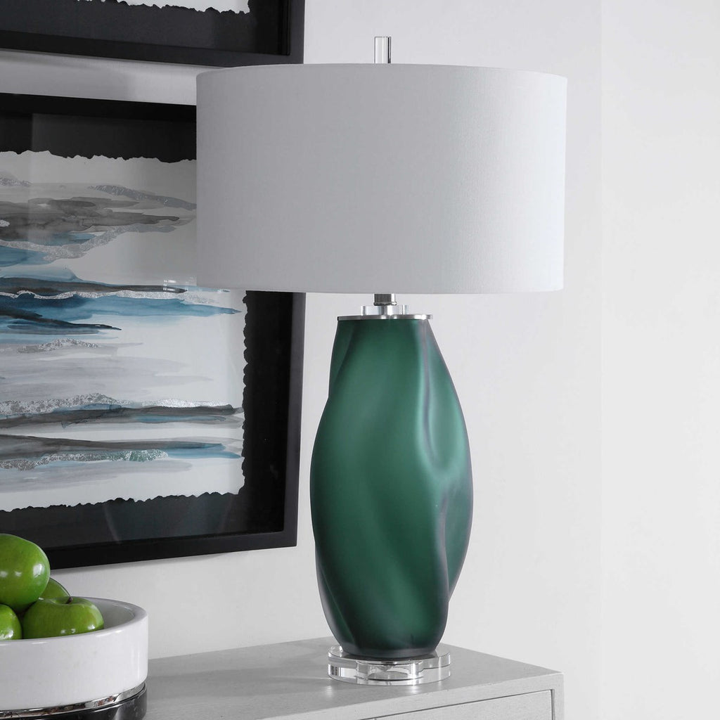Esmeralda Green Glass Table Lamp - Bombay Mercantile