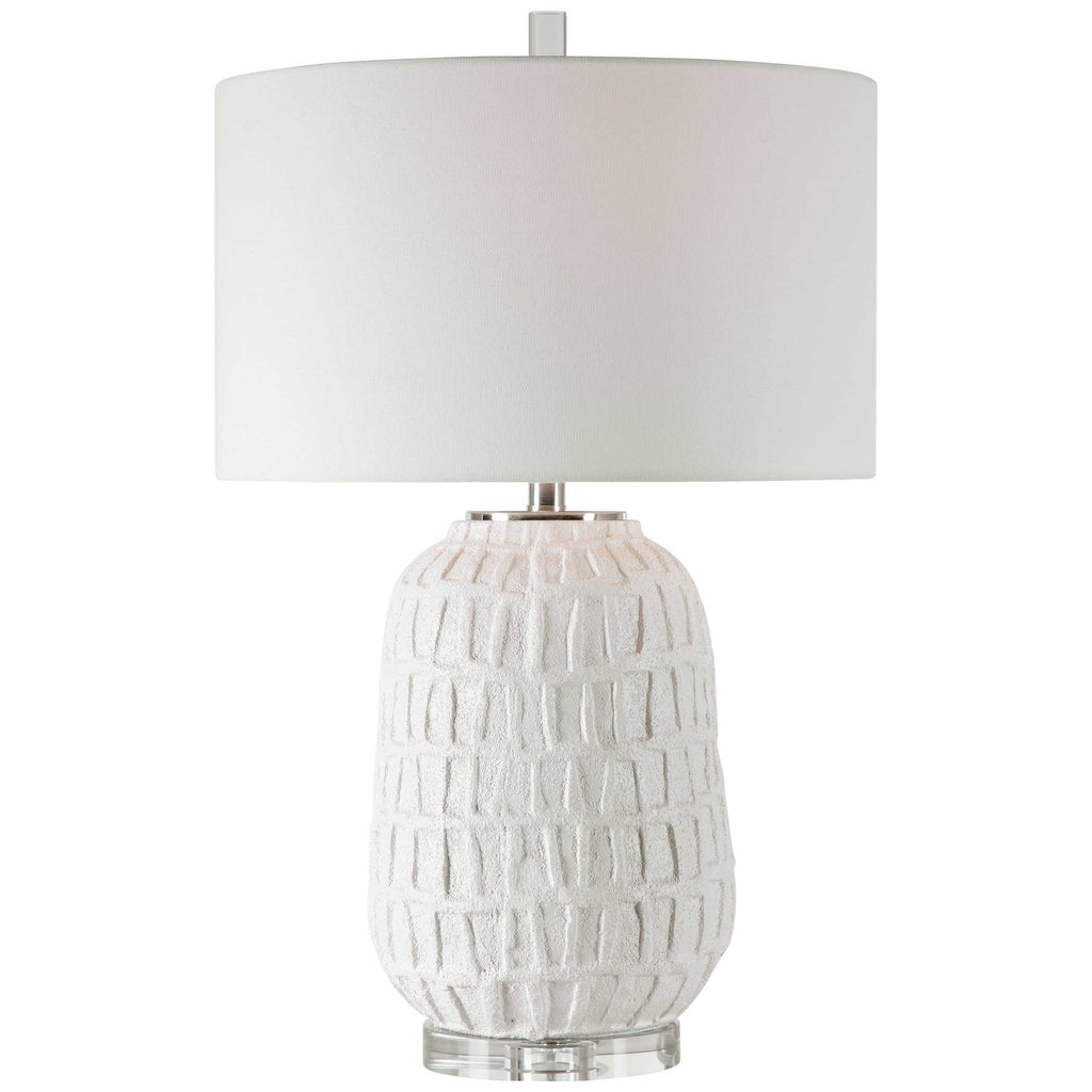 Caelina Textured White Table Lamp - Bombay Mercantile