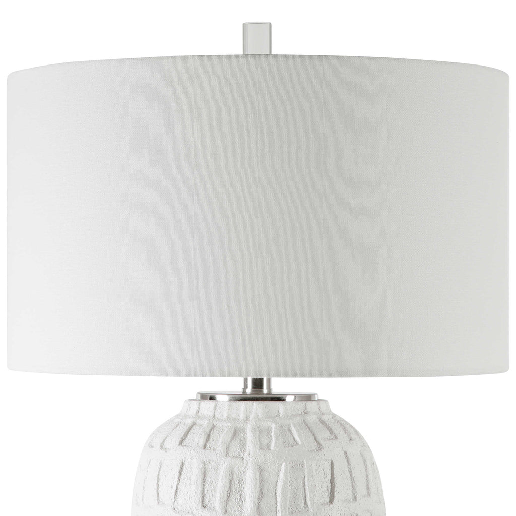 Caelina Textured White Table Lamp - Bombay Mercantile