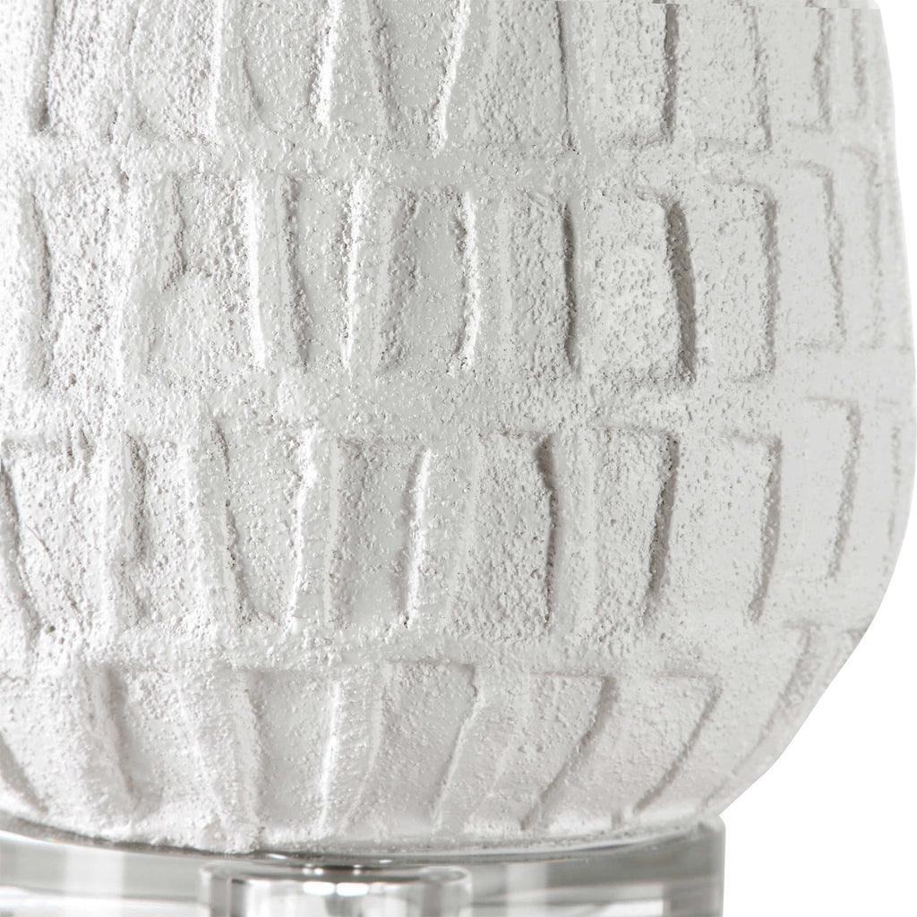 Caelina Textured White Table Lamp - Bombay Mercantile