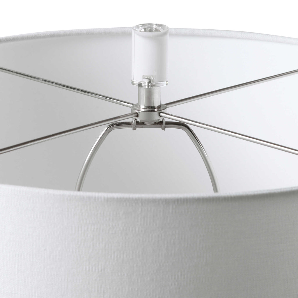 Caelina Textured White Table Lamp - Bombay Mercantile