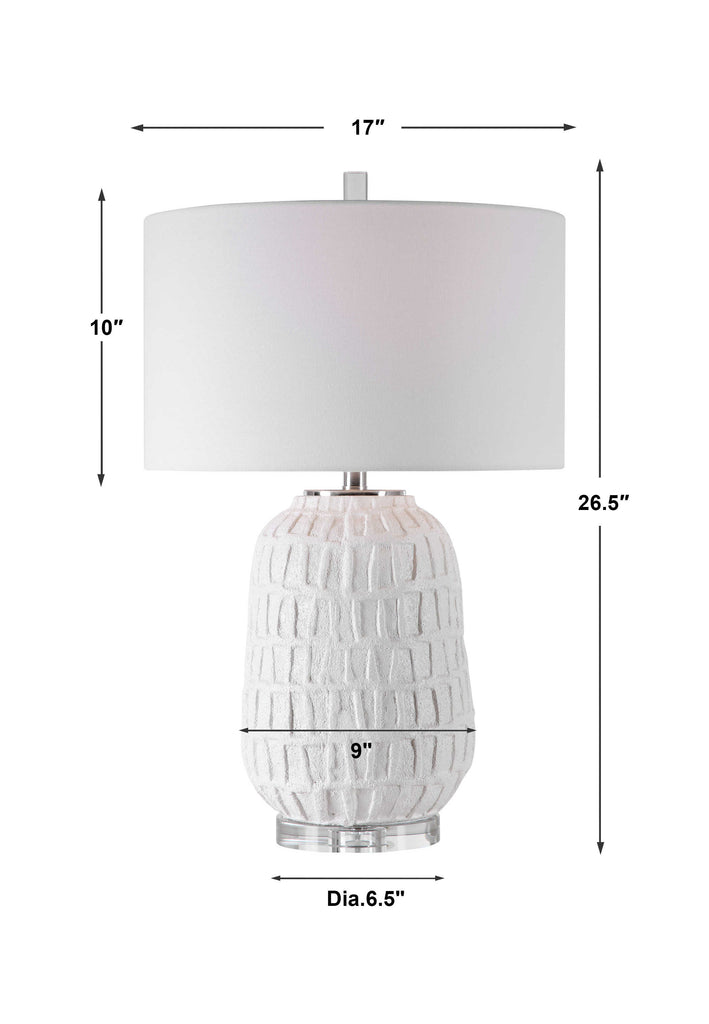 Caelina Textured White Table Lamp - Bombay Mercantile
