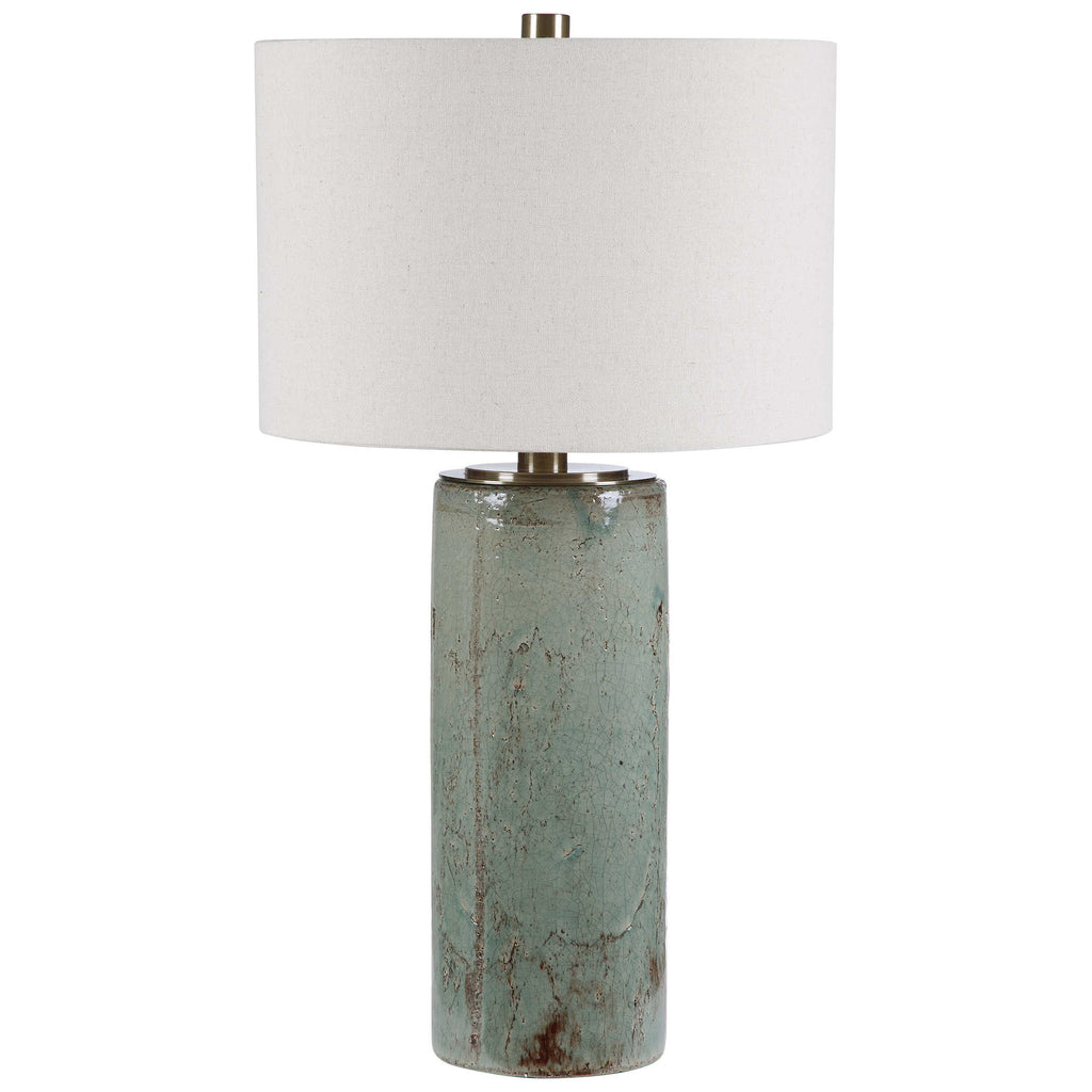 Callais Crackled Aqua Table Lamp - Bombay Mercantile