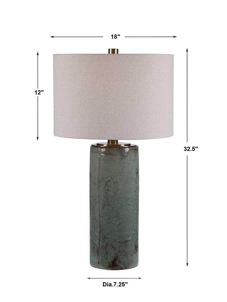 Callais Crackled Aqua Table Lamp - Bombay Mercantile