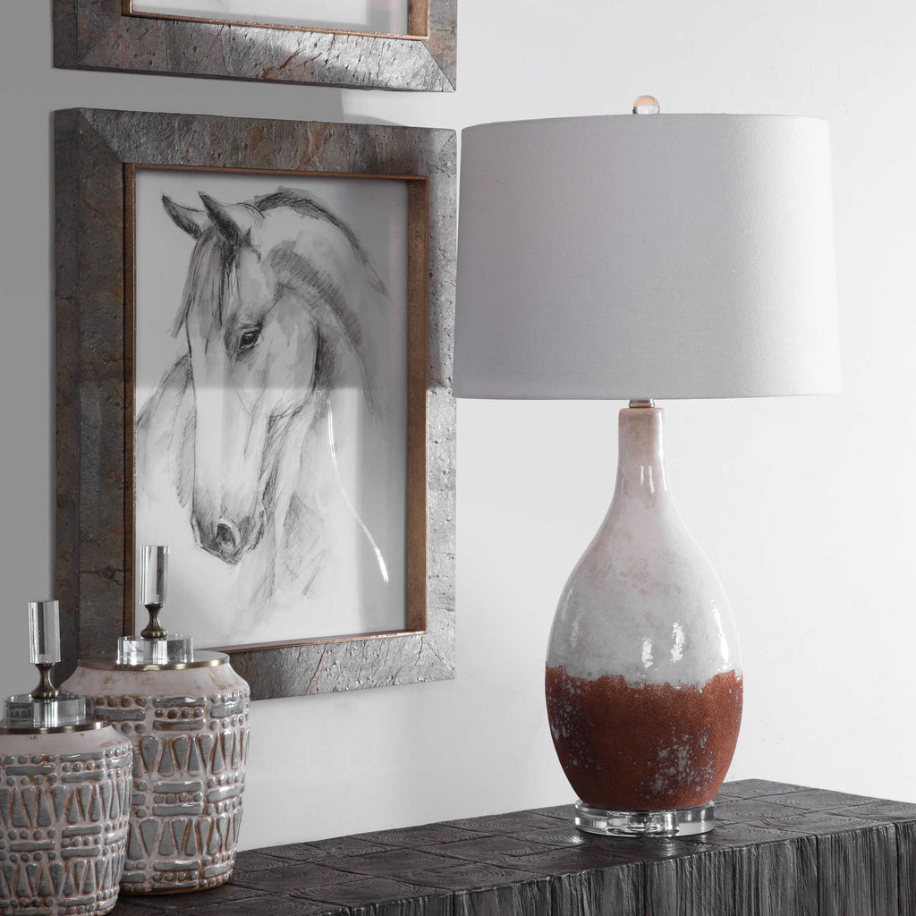Durango Rust White Table Lamp - Bombay Mercantile