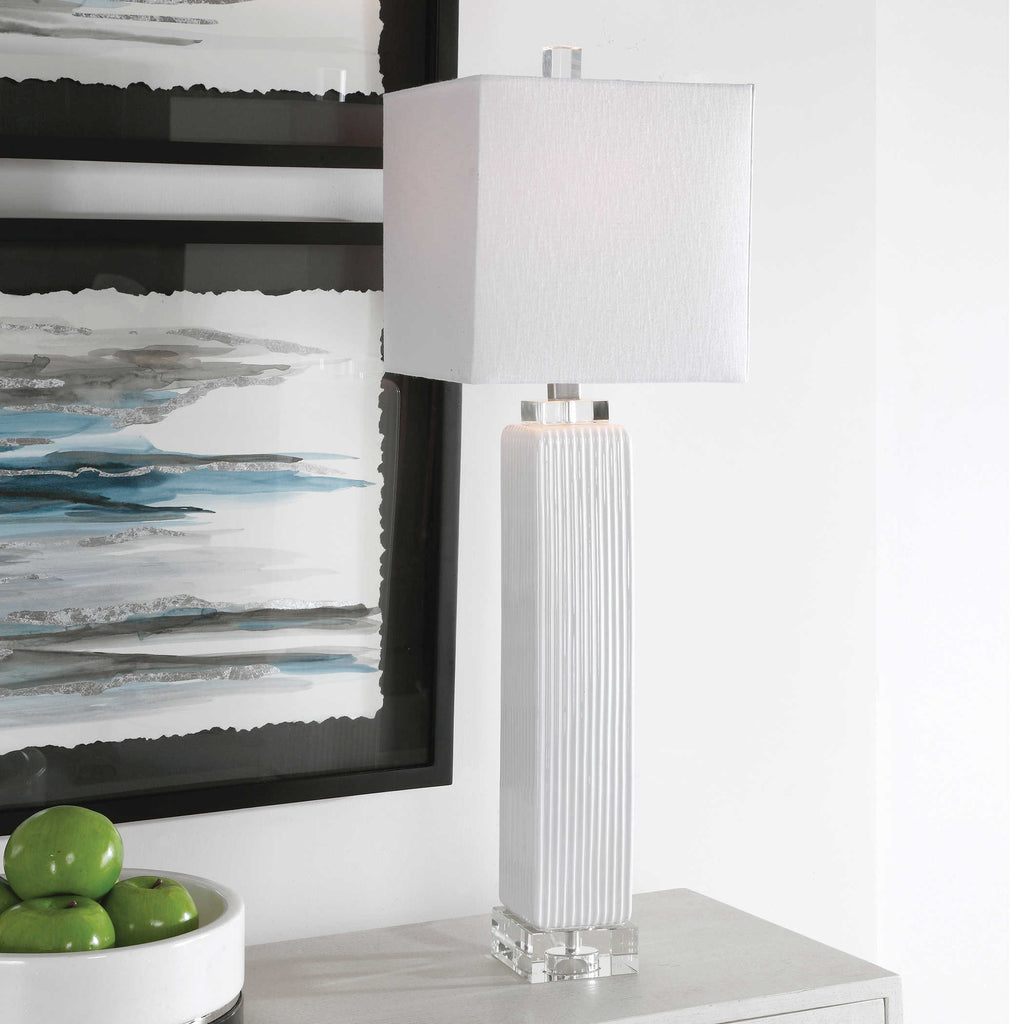 Bennett White Buffet Lamp - Bombay Mercantile