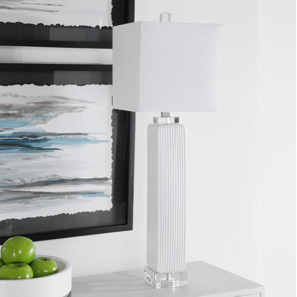 Bennett White Buffet Lamp - Bombay Mercantile
