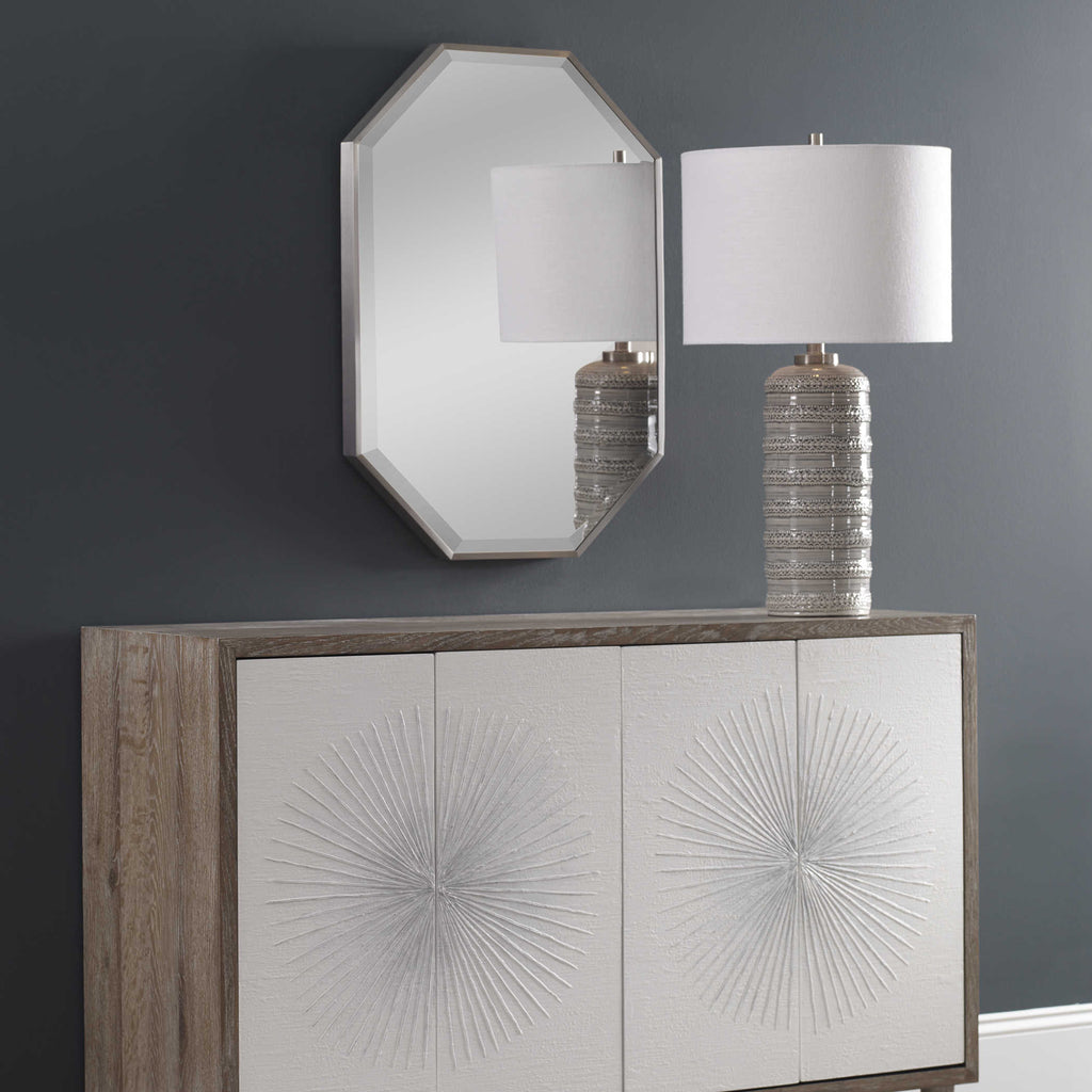 Alenon Light Gray Table Lamp - Bombay Mercantile