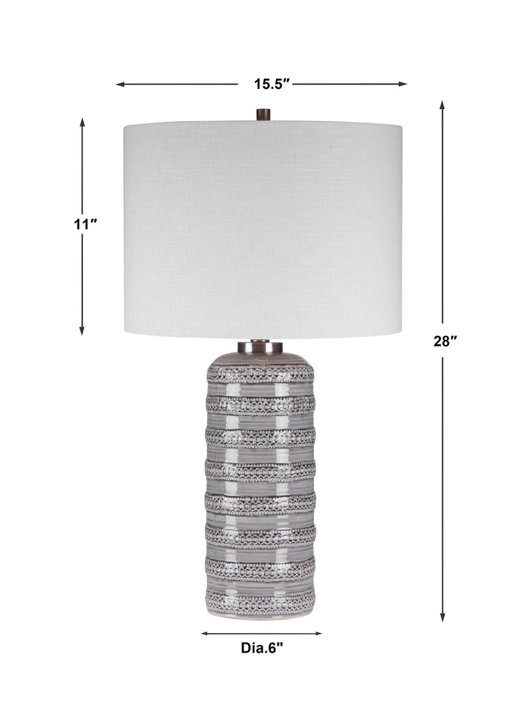 Alenon Light Gray Table Lamp - Bombay Mercantile