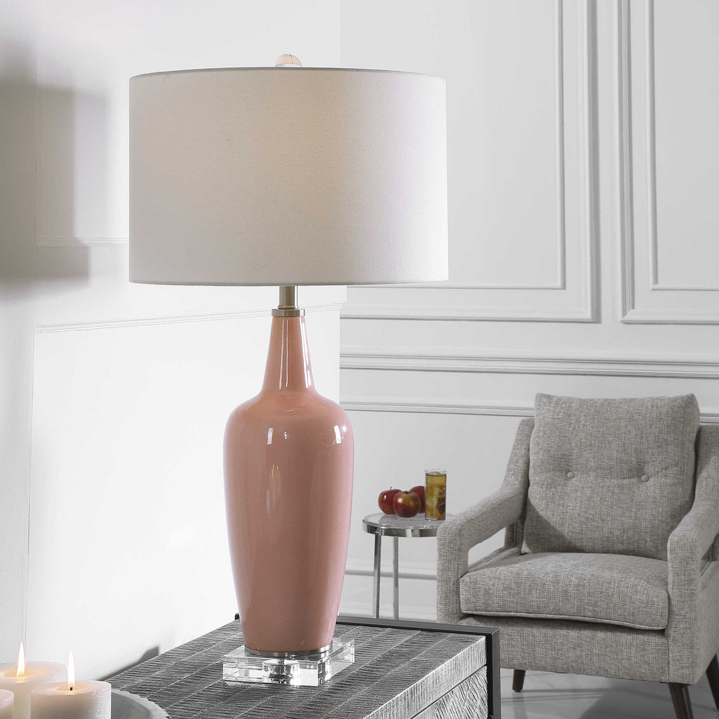 Anastasia Light Pink Table Lamp - Bombay Mercantile
