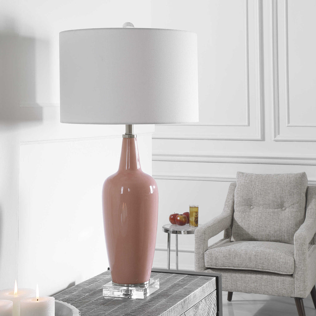 Anastasia Light Pink Table Lamp - Bombay Mercantile