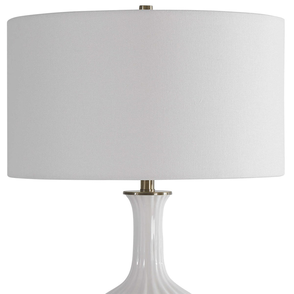 Strauss White Ceramic Table Lamp - Bombay Mercantile