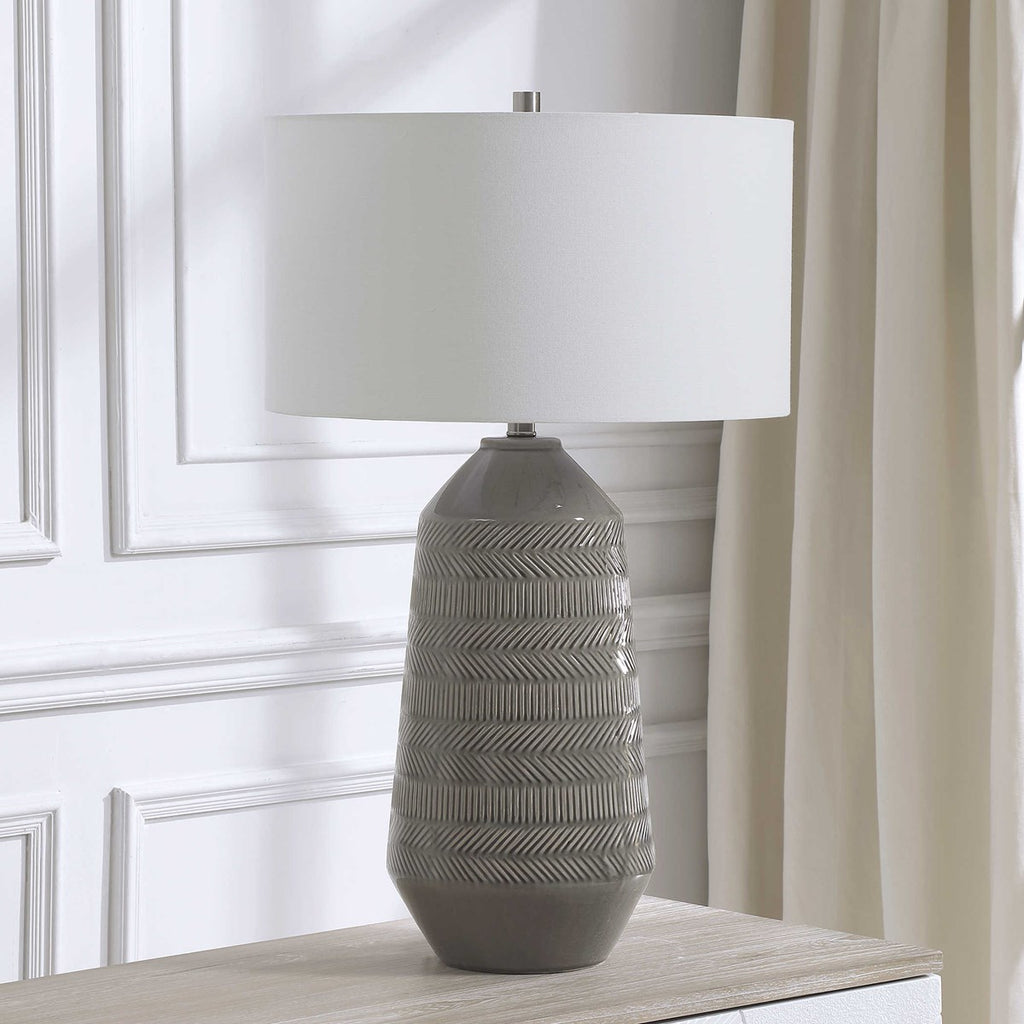 Rewind Gray Table Lamp - Bombay Mercantile