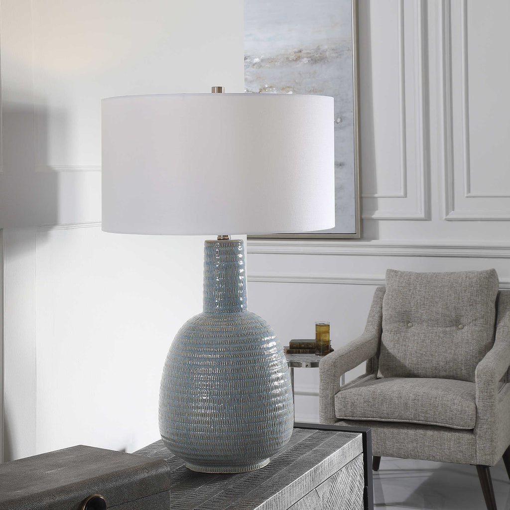 Delta Light Aqua Table Lamp - Bombay Mercantile