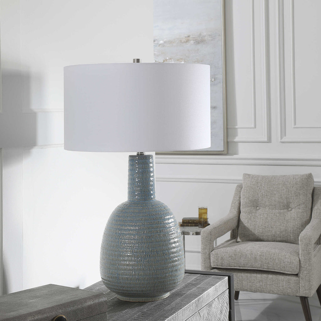 Delta Light Aqua Table Lamp - Bombay Mercantile