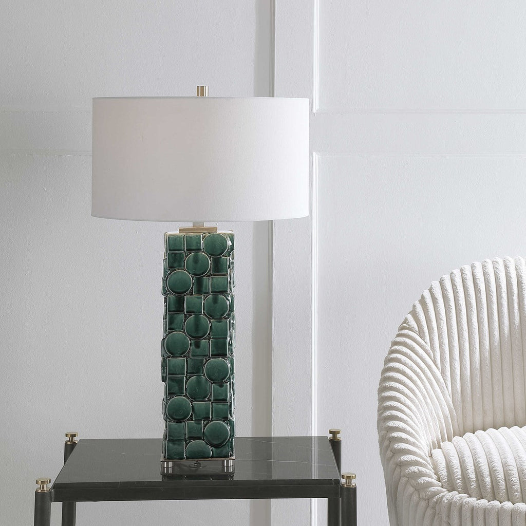 Geometry Green Table Lamp - Bombay Mercantile