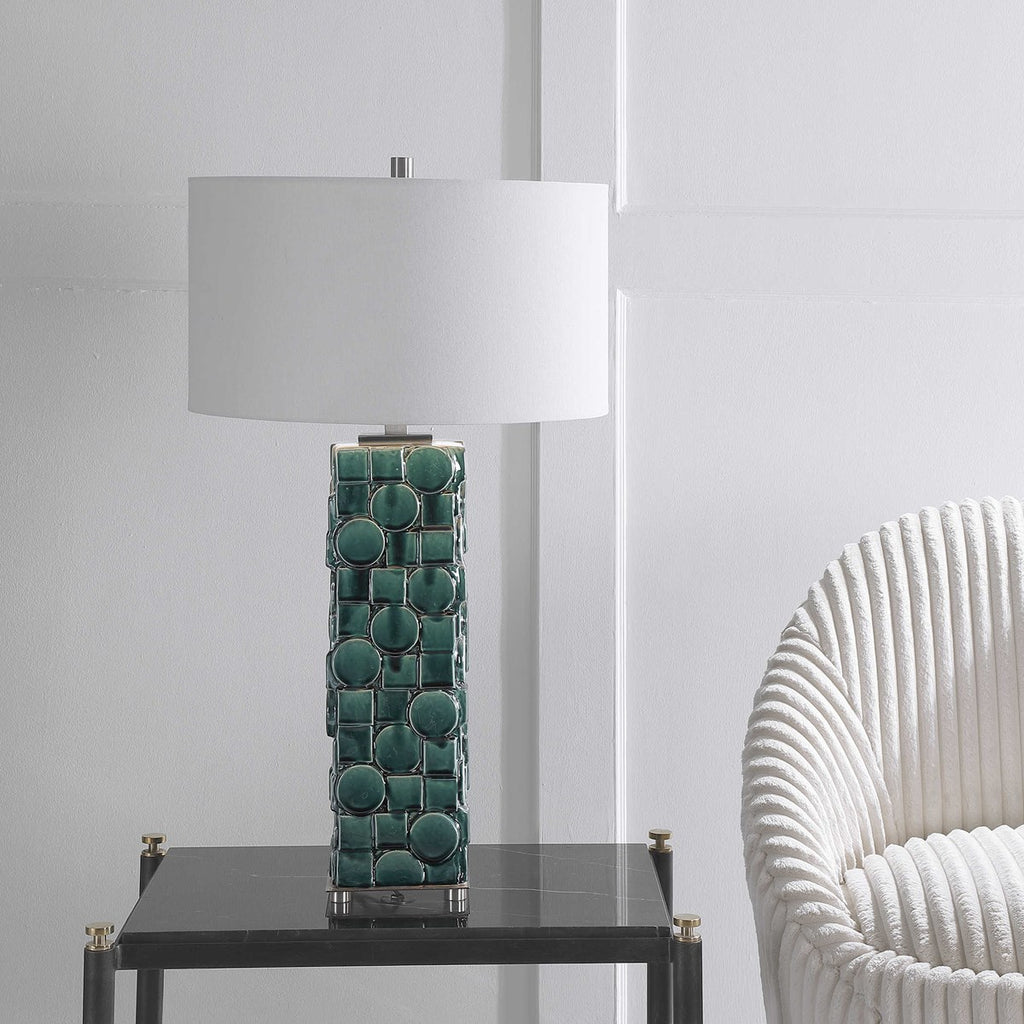 Geometry Green Table Lamp - Bombay Mercantile