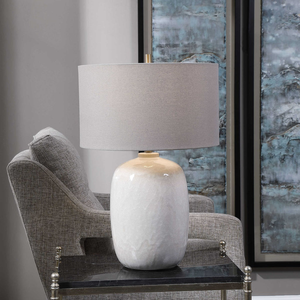 Winterscape White Glaze Table Lamp - Bombay Mercantile