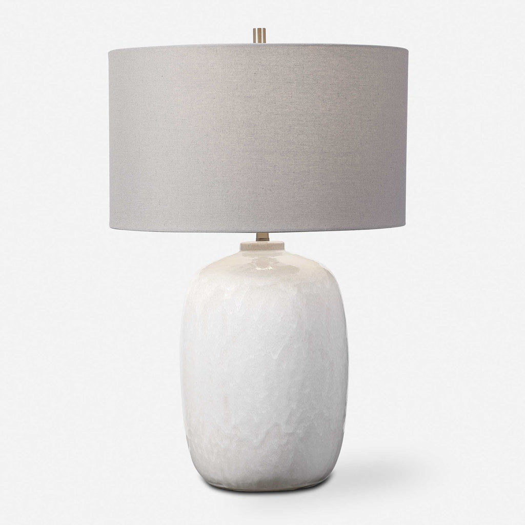 Winterscape White Glaze Table Lamp - Bombay Mercantile