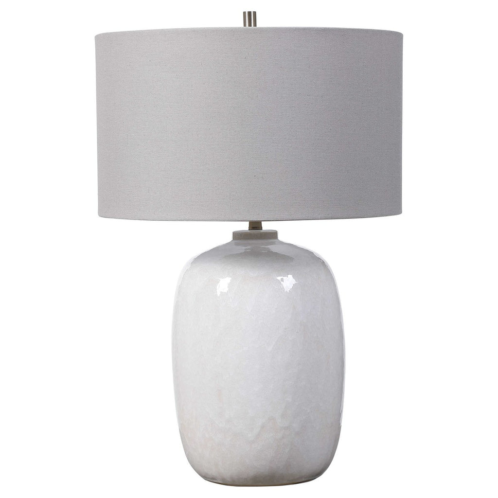 Winterscape White Glaze Table Lamp - Bombay Mercantile