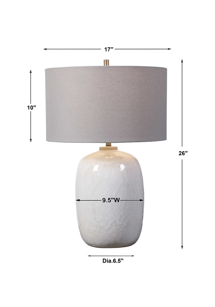 Winterscape White Glaze Table Lamp - Bombay Mercantile
