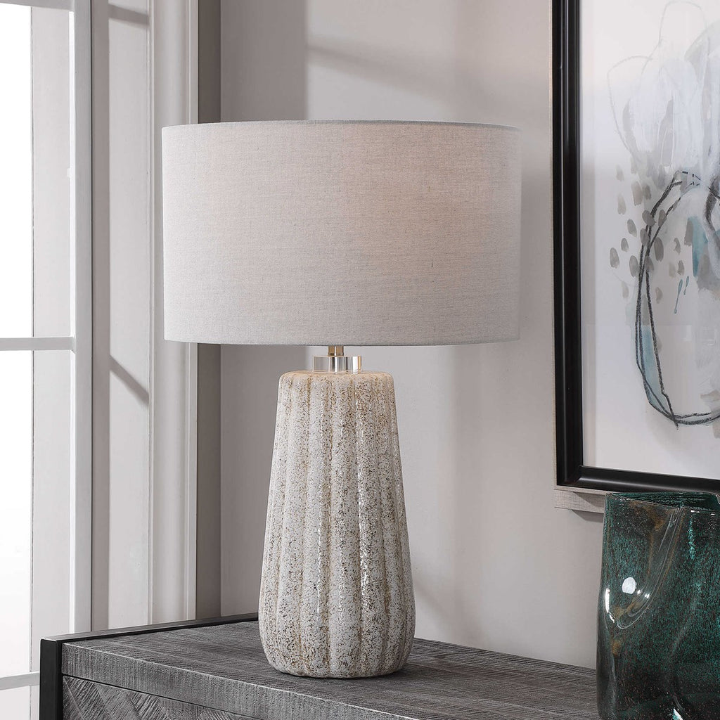 Pikes Stone-Ivory Table Lamp - Bombay Mercantile