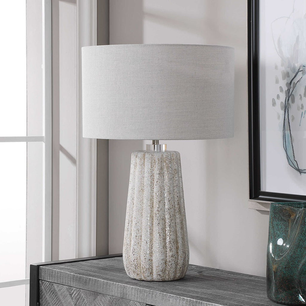 Pikes Stone-Ivory Table Lamp - Bombay Mercantile