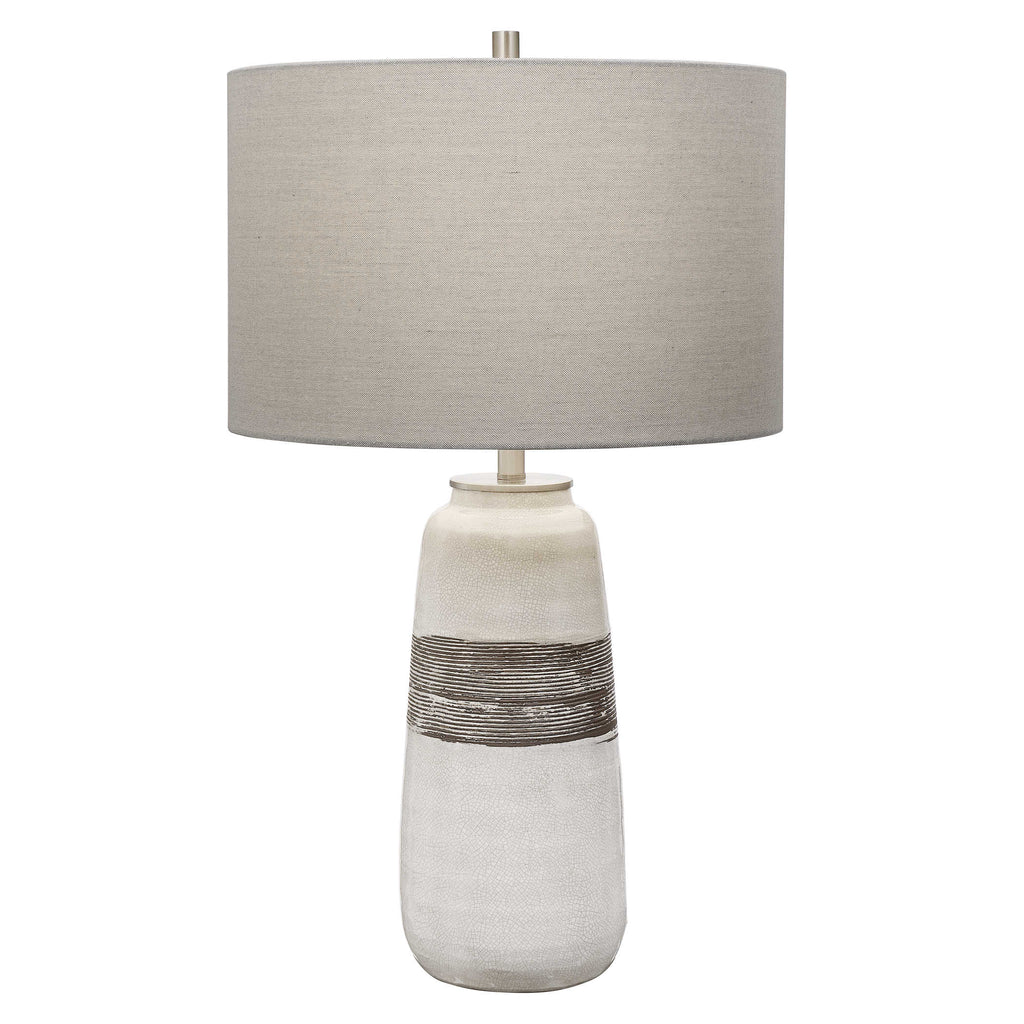 Comanche White Crackle Table Lamp - Bombay Mercantile