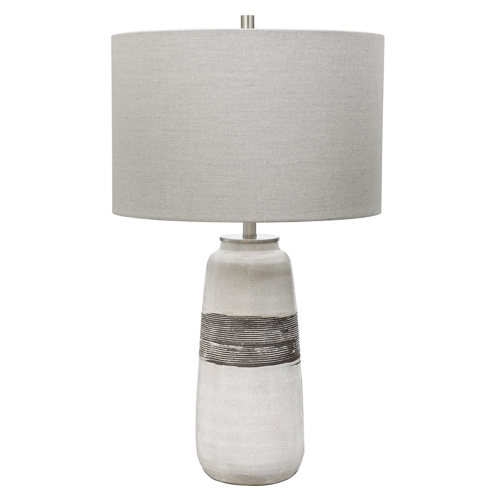 Comanche White Crackle Table Lamp - Bombay Mercantile