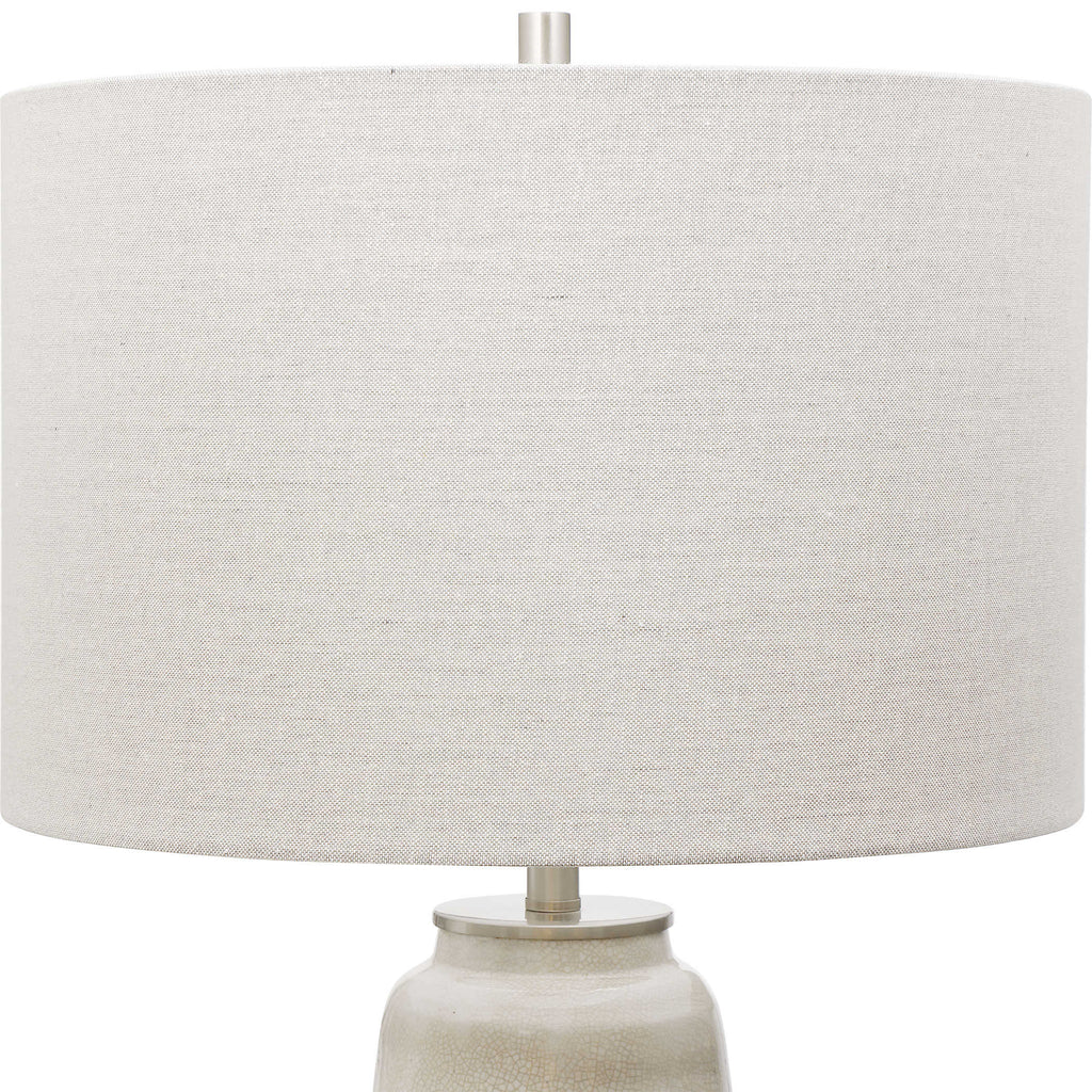 Comanche White Crackle Table Lamp - Bombay Mercantile