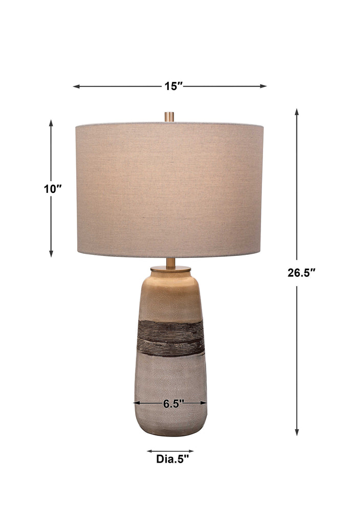 Comanche White Crackle Table Lamp - Bombay Mercantile