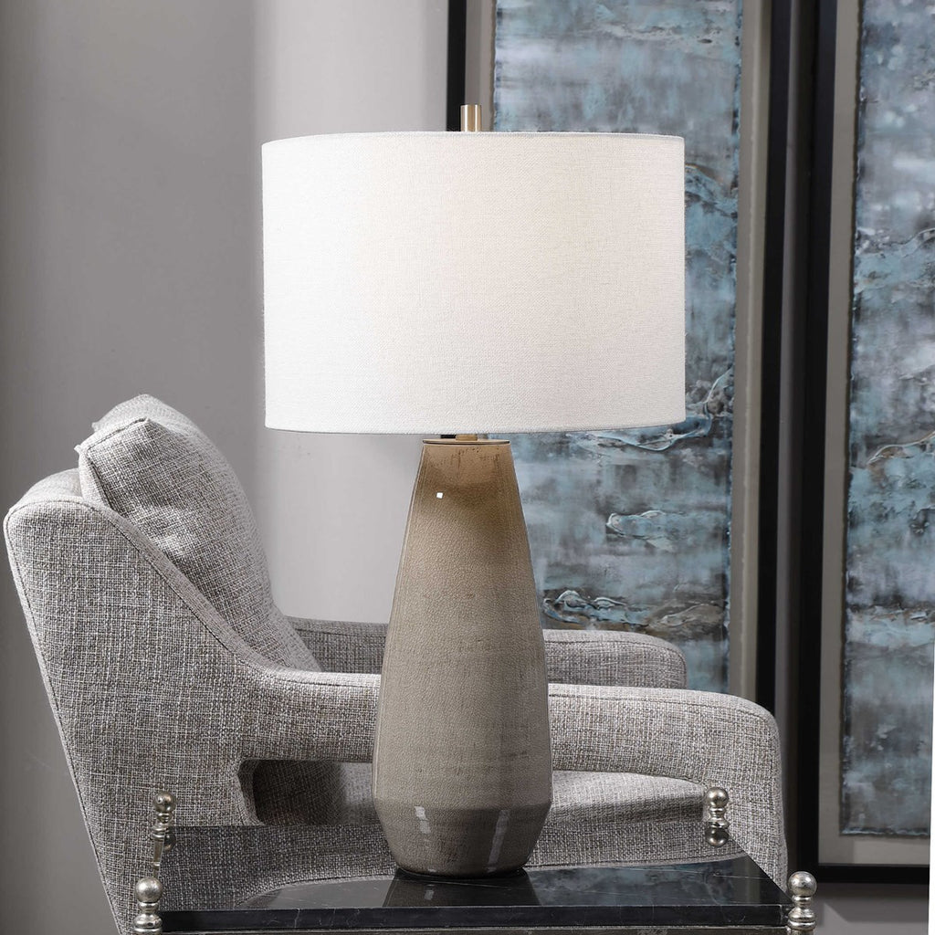 Volterra Taupe-Gray Table Lamp - Bombay Mercantile