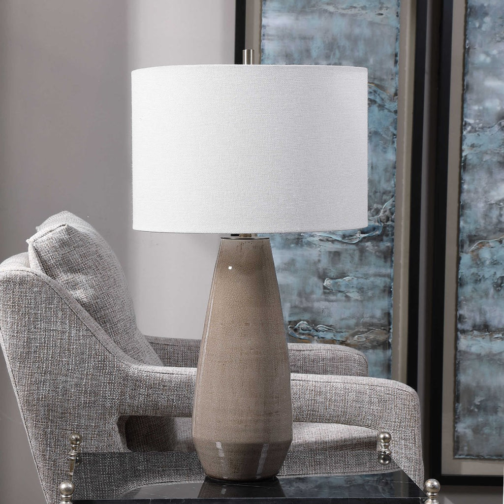 Volterra Taupe-Gray Table Lamp - Bombay Mercantile