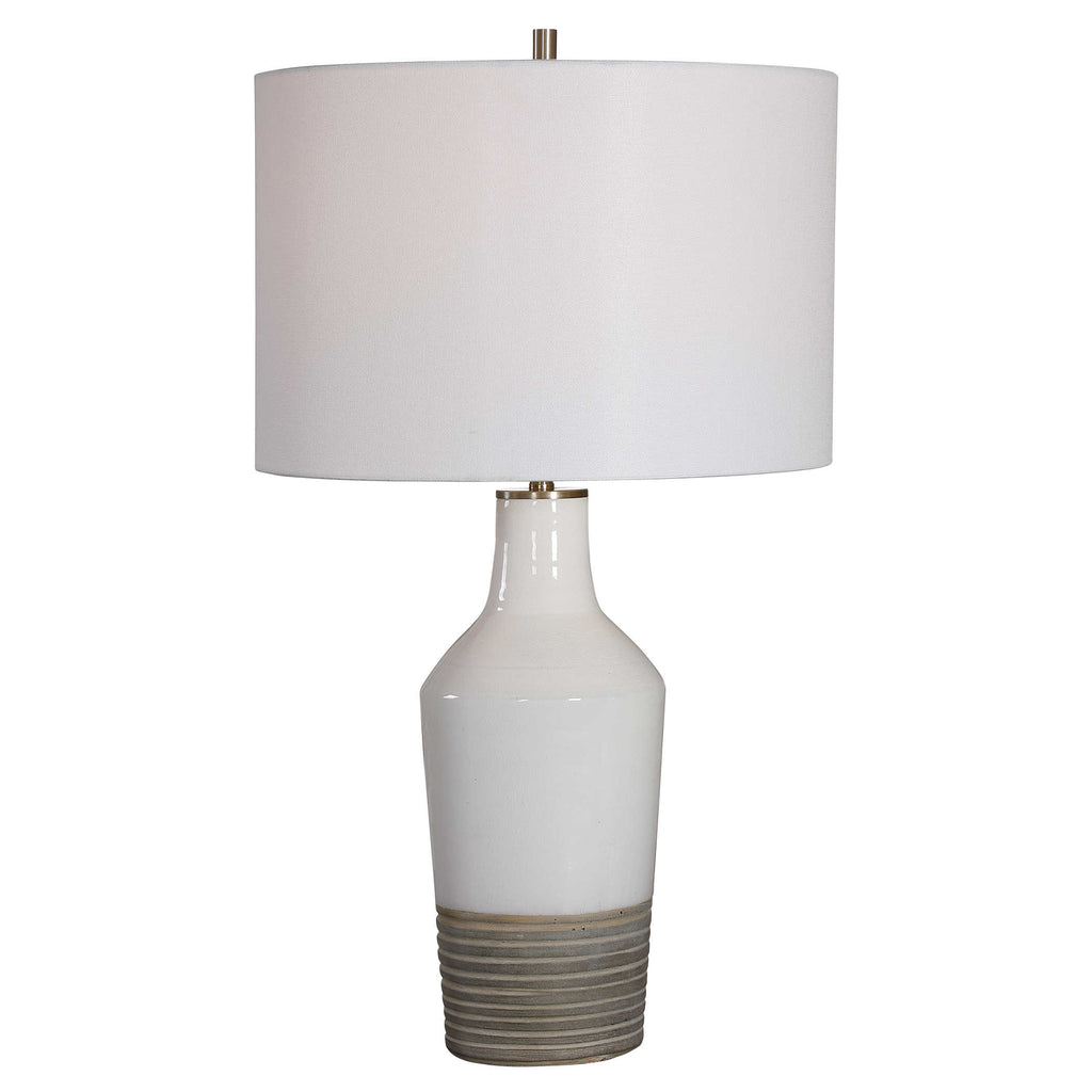 Dakota White Crackle Table Lamp - Bombay Mercantile