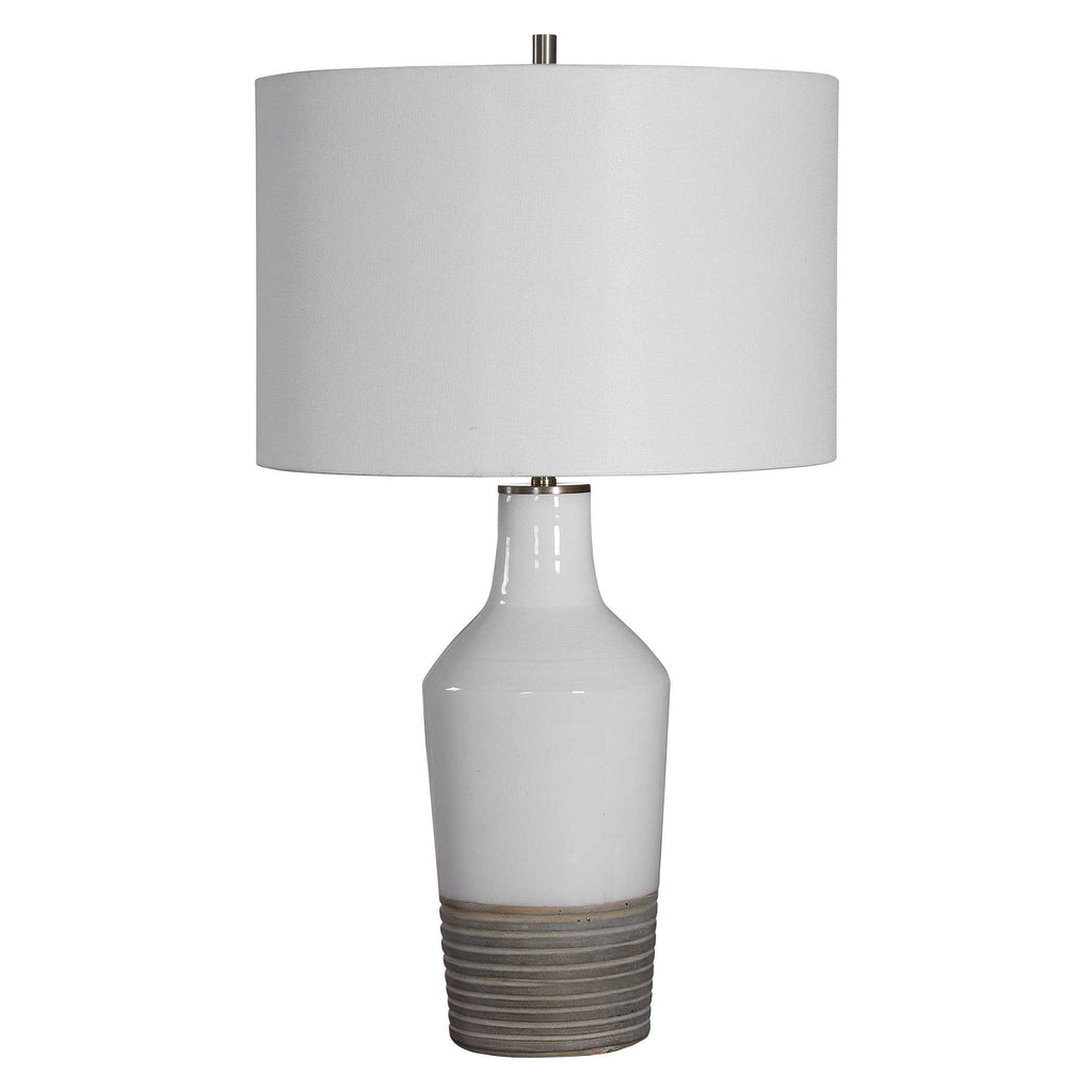 Dakota White Crackle Table Lamp - Bombay Mercantile