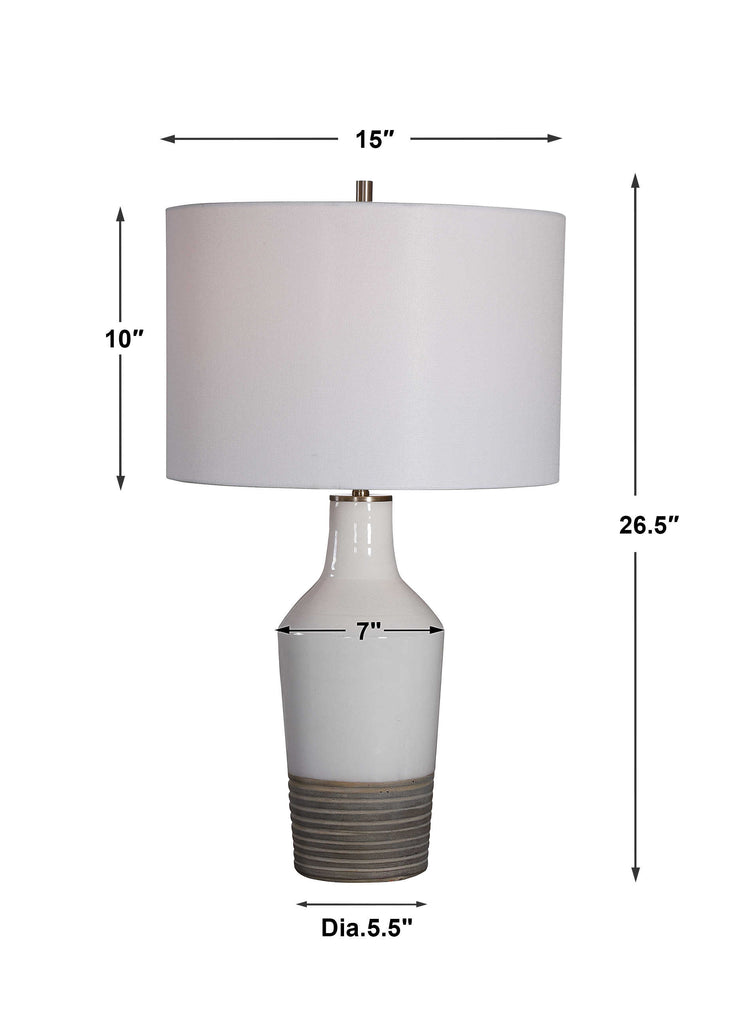 Dakota White Crackle Table Lamp - Bombay Mercantile