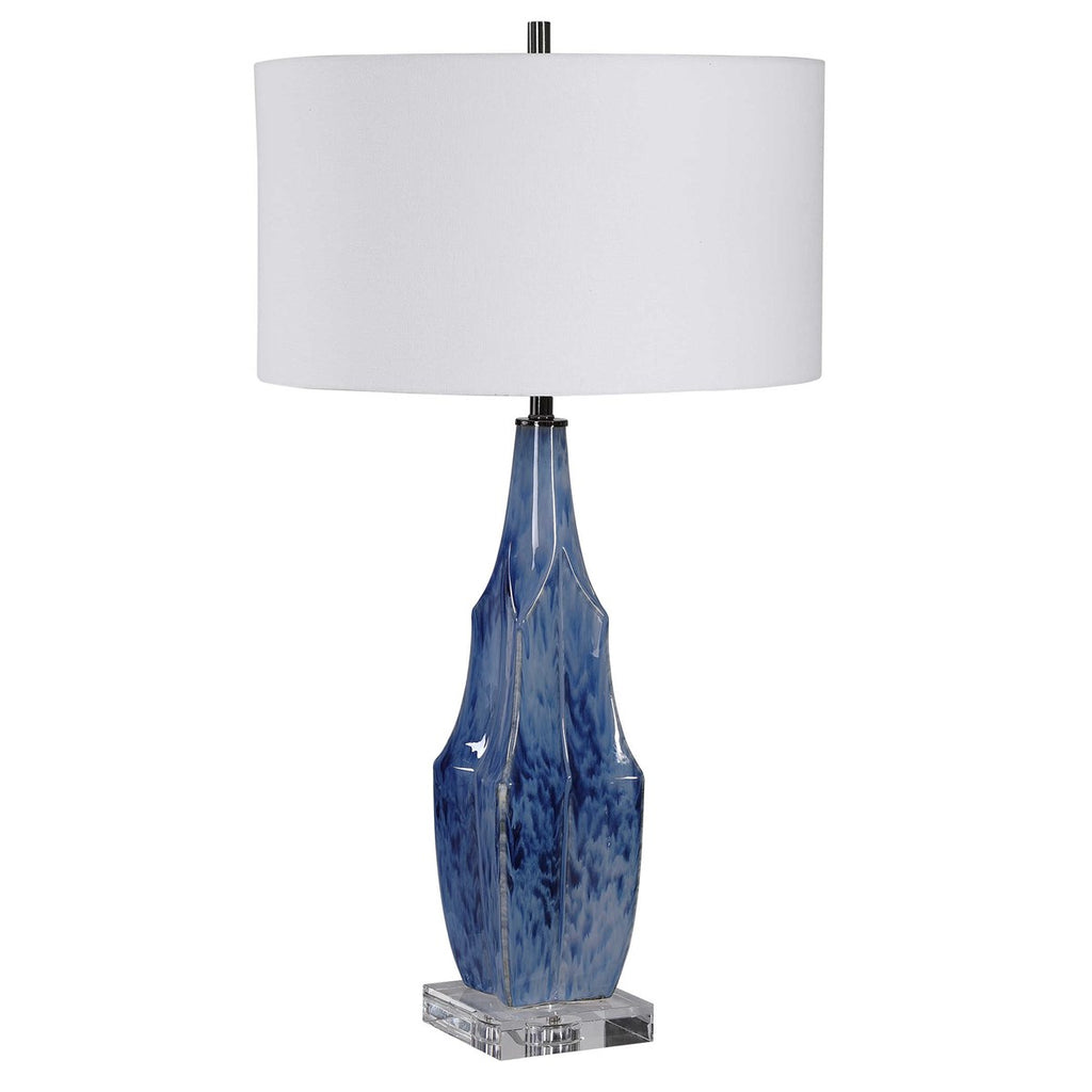 Everard Blue Table Lamp - Bombay Mercantile
