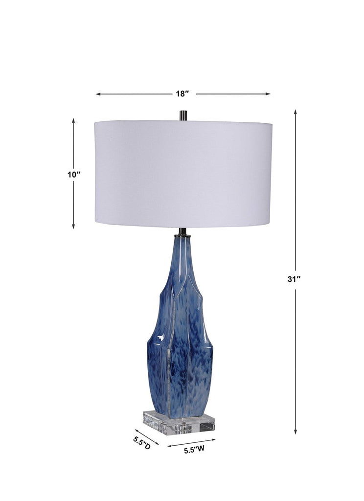 Everard Blue Table Lamp - Bombay Mercantile