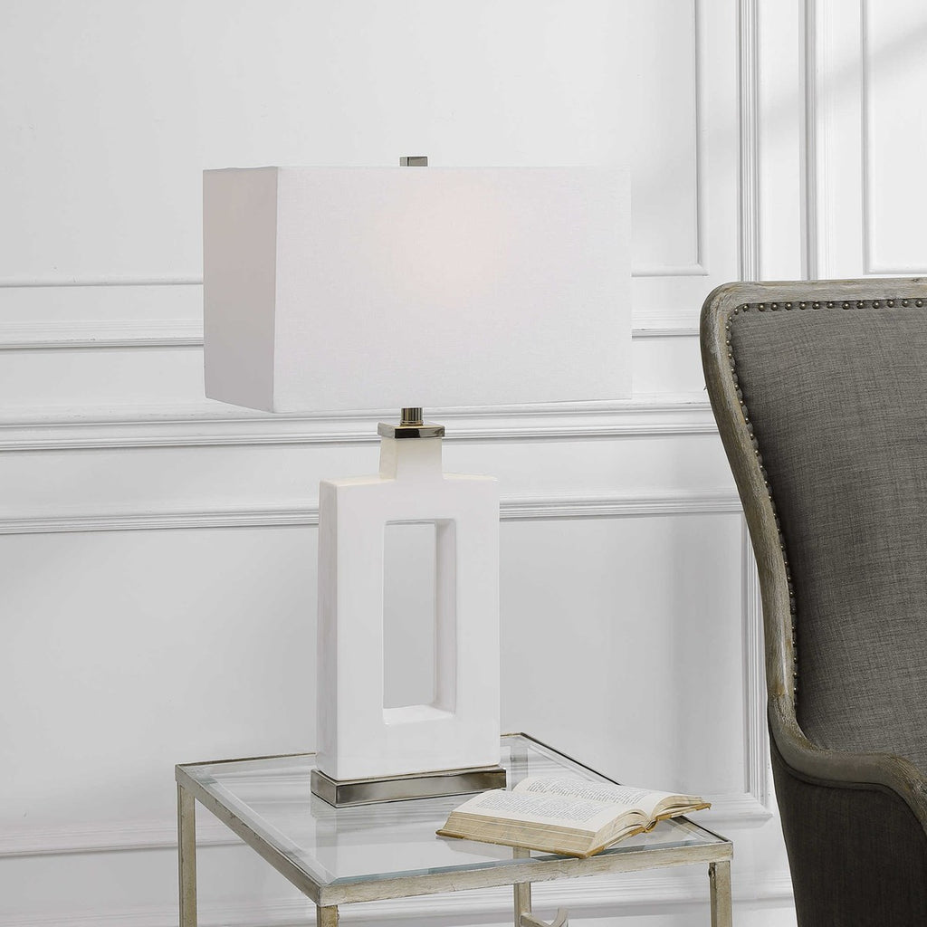 Entry Modern White Table Lamp - Bombay Mercantile