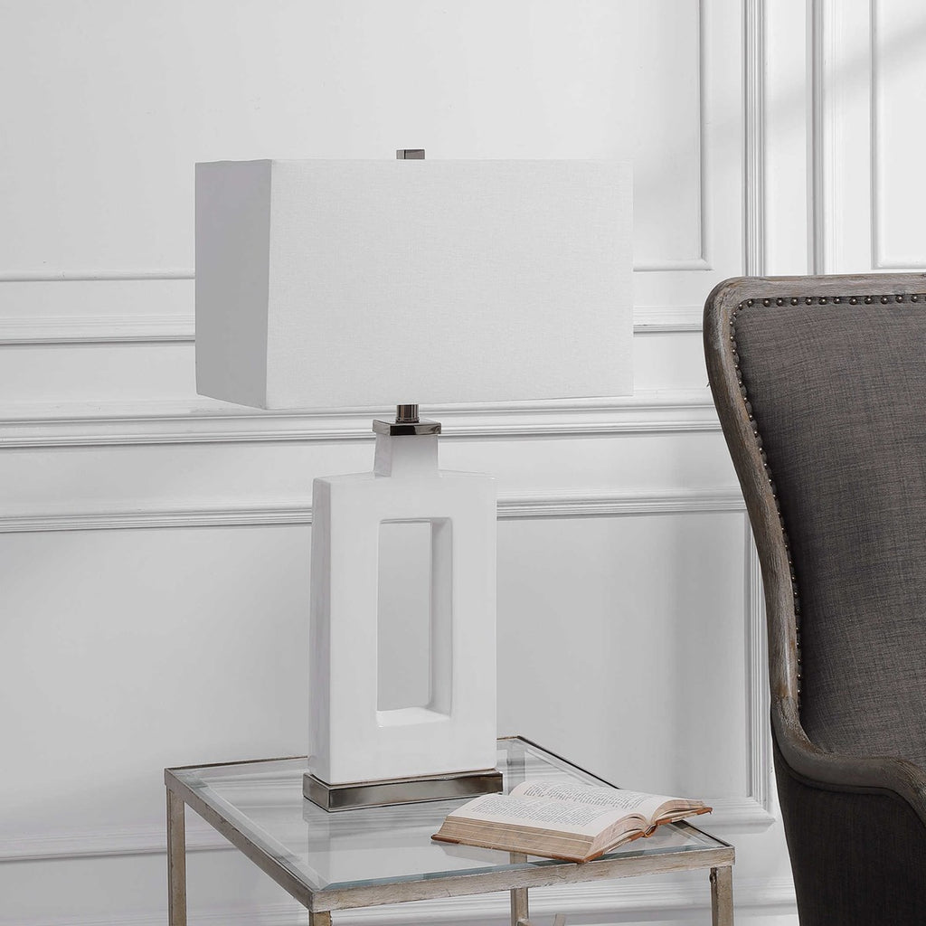 Entry Modern White Table Lamp - Bombay Mercantile