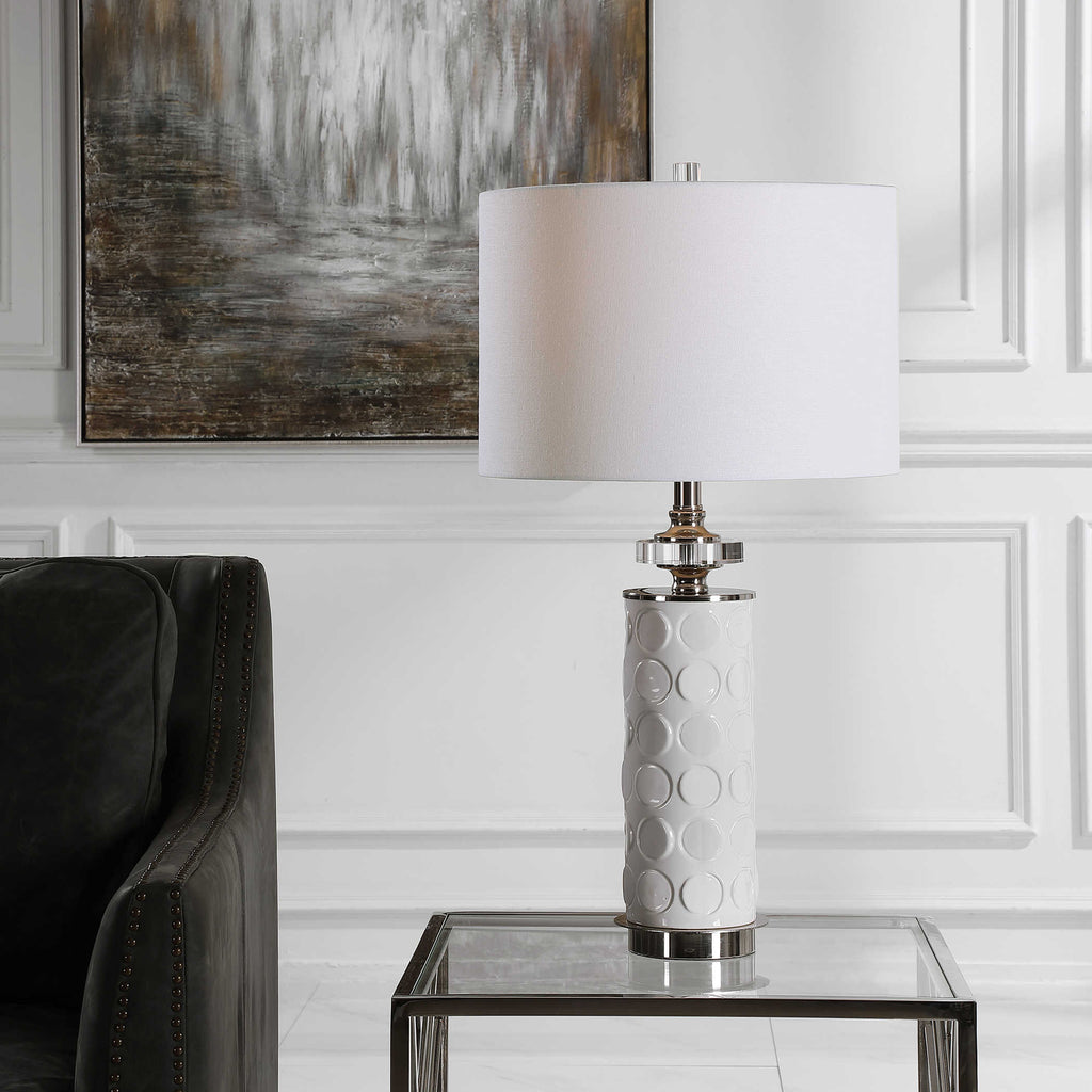Calia White Table Lamp - Bombay Mercantile