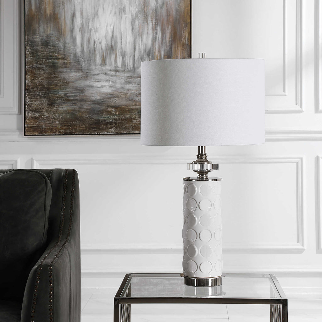 Calia White Table Lamp - Bombay Mercantile