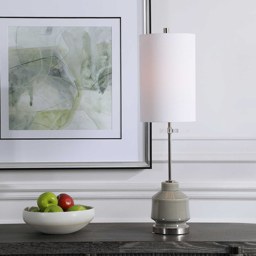 Porter Warm Gray Buffet Lamp - Bombay Mercantile