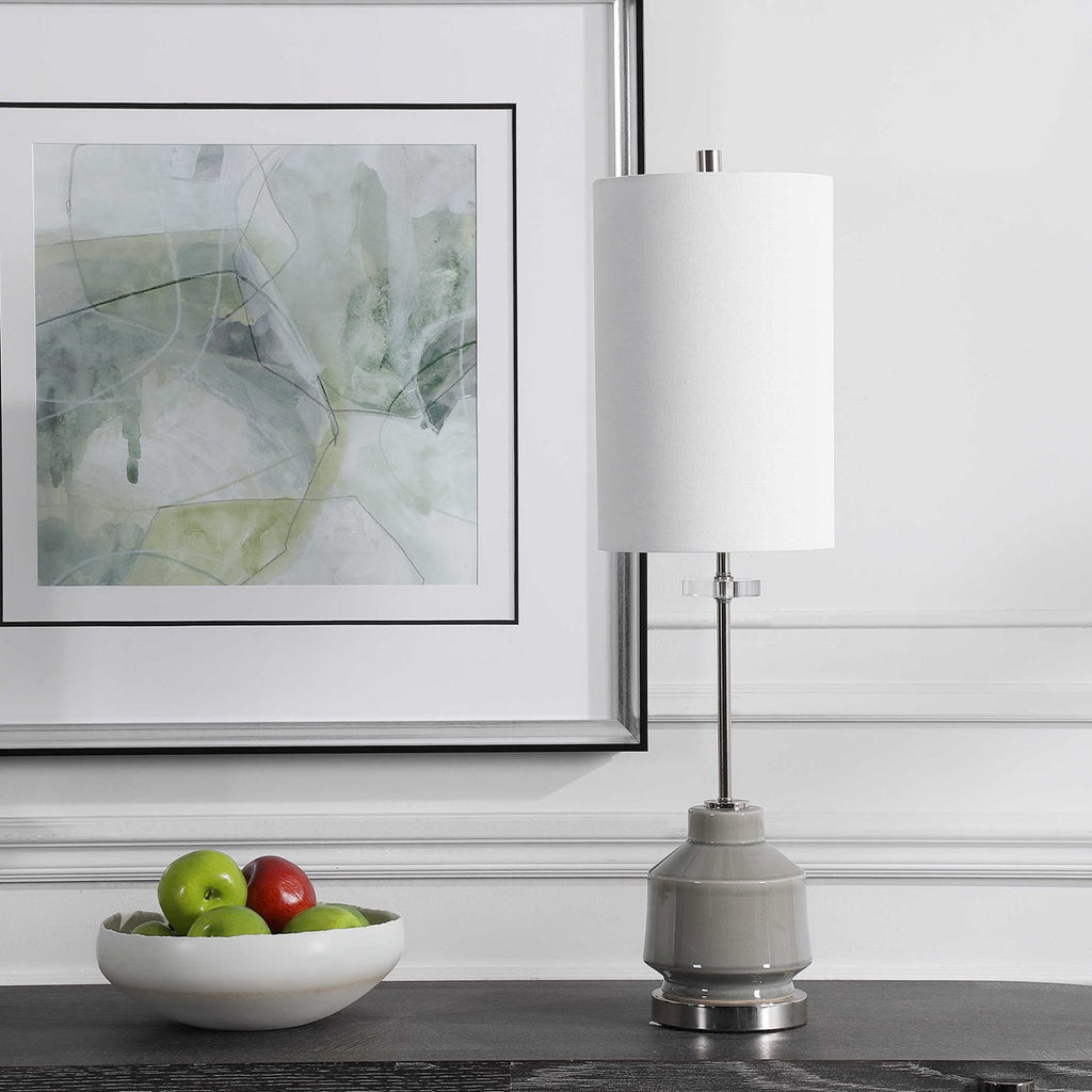 Porter Warm Gray Buffet Lamp - Bombay Mercantile