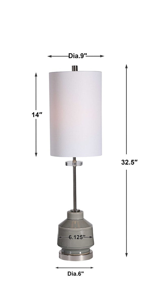 Porter Warm Gray Buffet Lamp - Bombay Mercantile