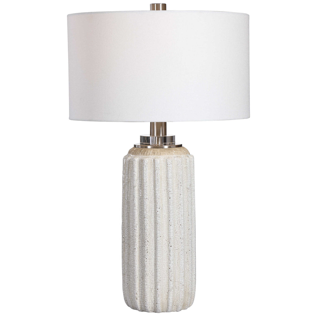Azariah White Crackle Table Lamp - Bombay Mercantile