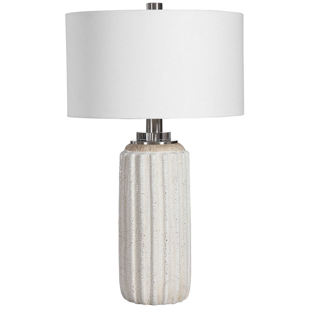 Azariah White Crackle Table Lamp - Bombay Mercantile