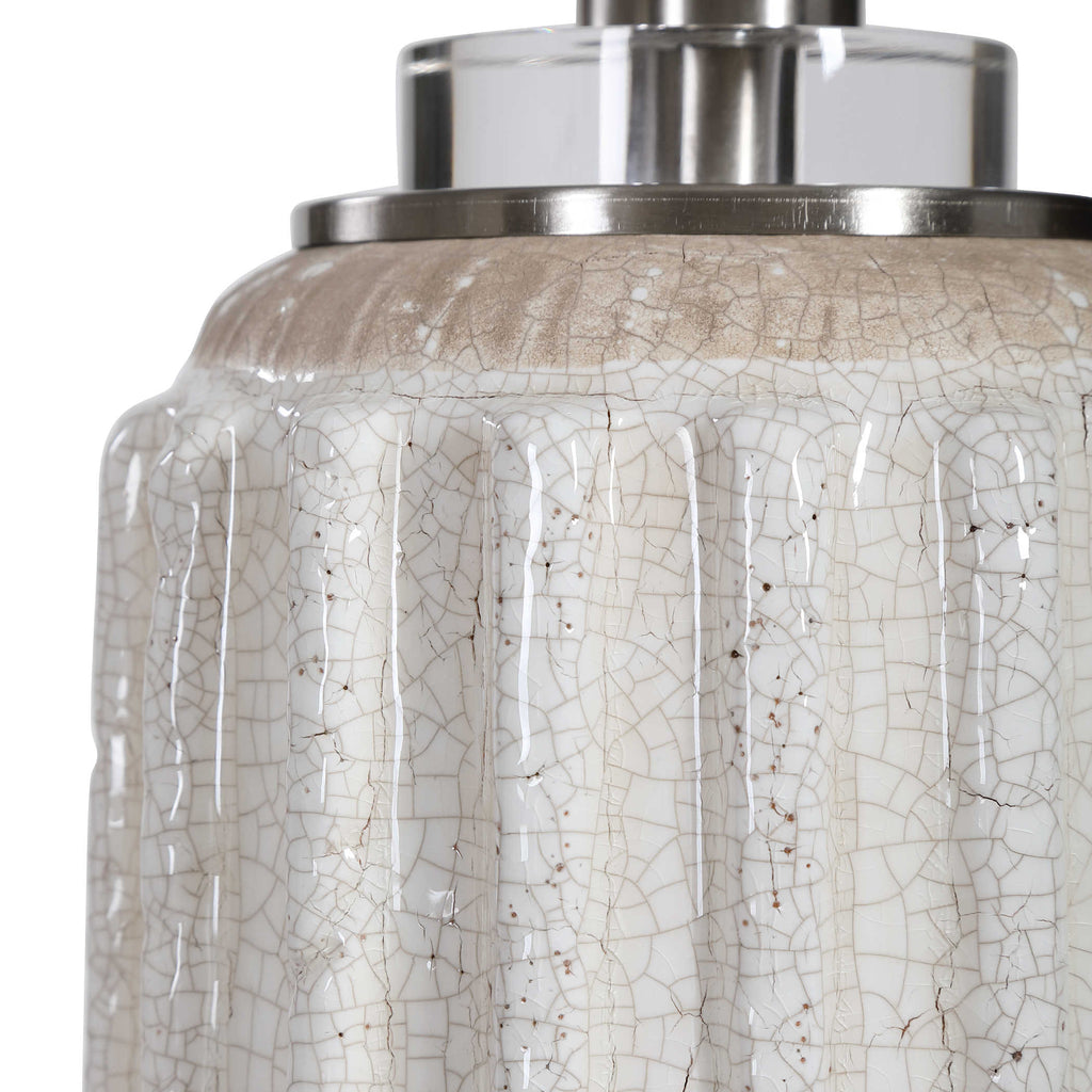 Azariah White Crackle Table Lamp - Bombay Mercantile