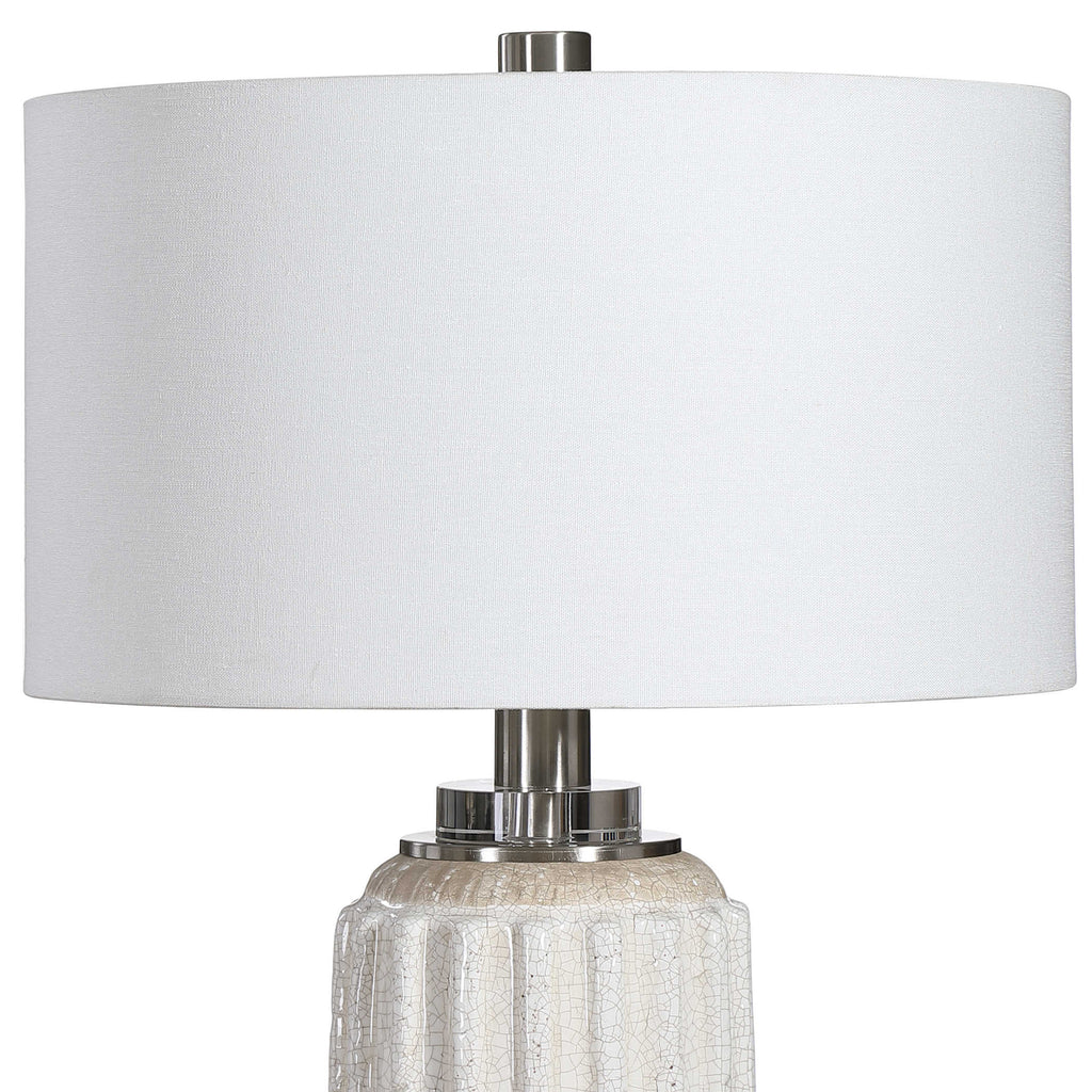 Azariah White Crackle Table Lamp - Bombay Mercantile